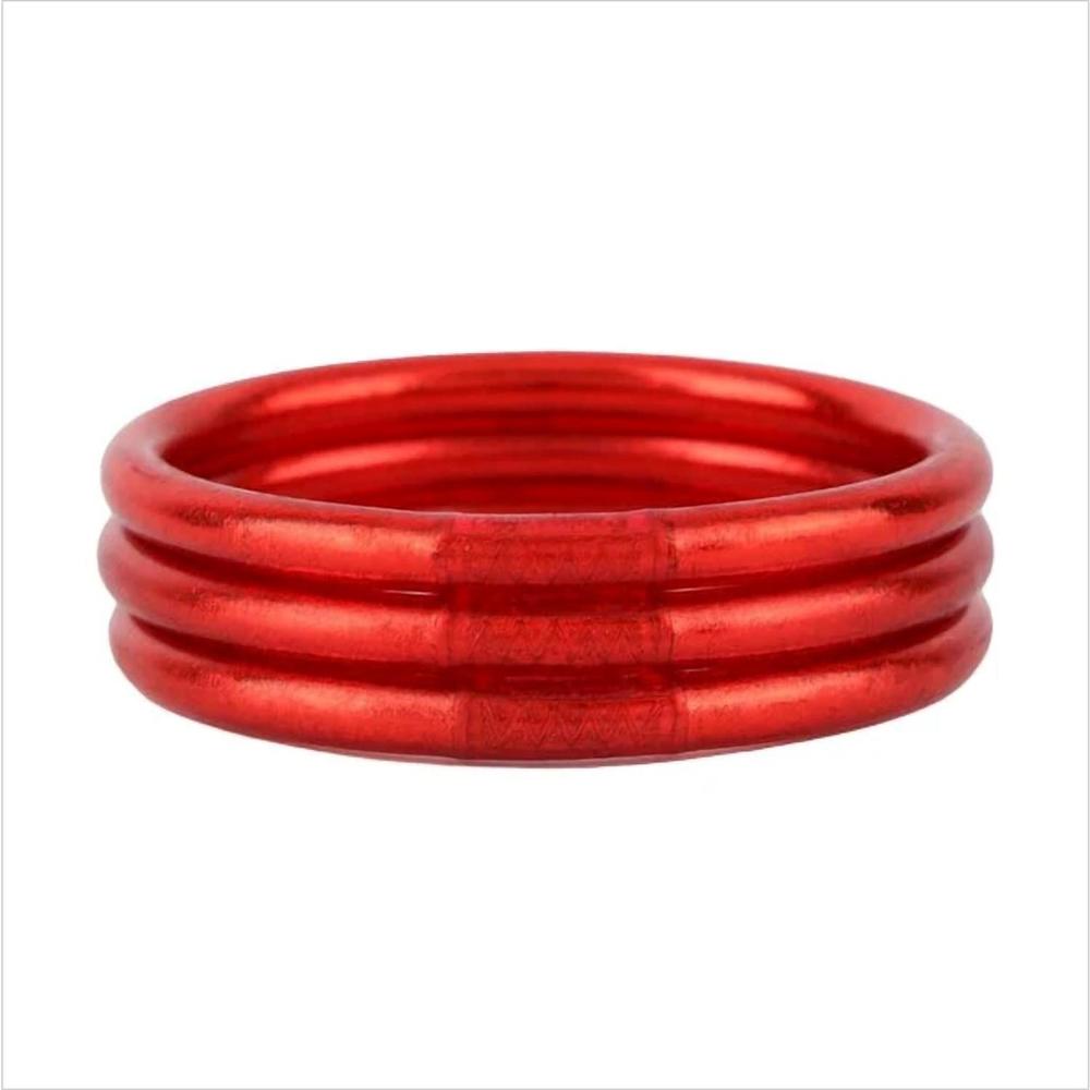 NEW BUDHAGIRL crimson all weather bangles in red - Picture 2 of 3